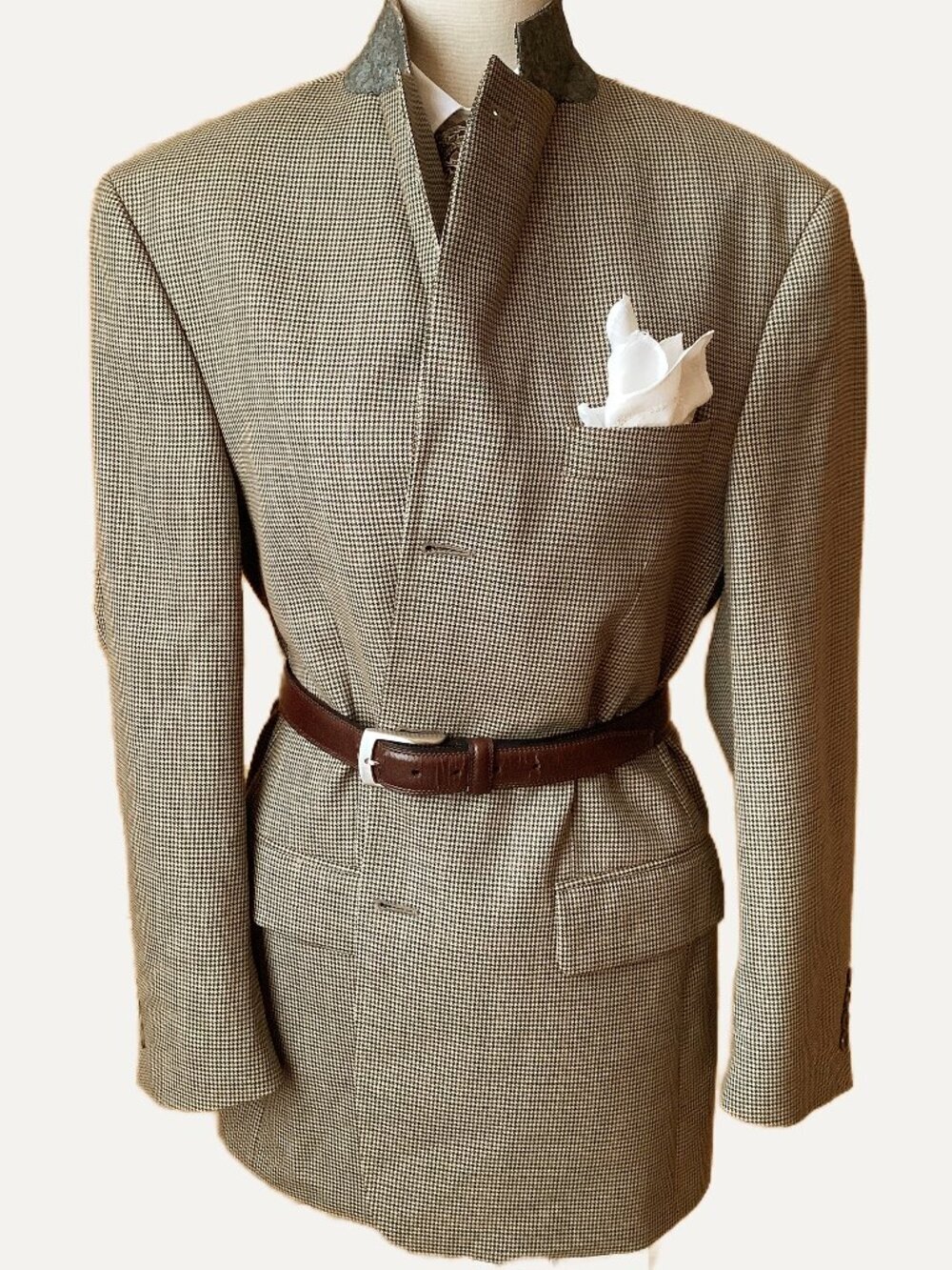Tommy Hilfiger Oversized Boyfriend Blazer 40R Houndstooth Pure Wool Vintage